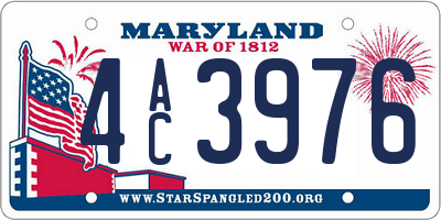 MD license plate 4AC3976