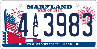 MD license plate 4AC3983