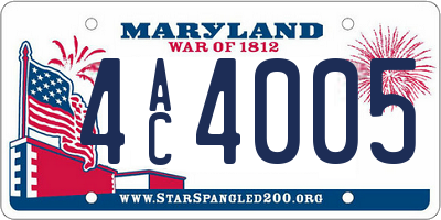 MD license plate 4AC4005
