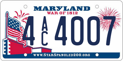 MD license plate 4AC4007