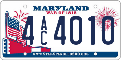 MD license plate 4AC4010