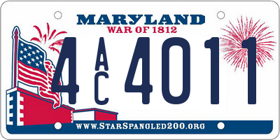 MD license plate 4AC4011