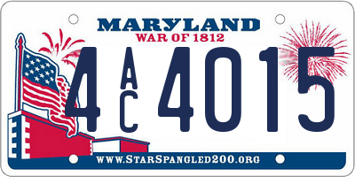 MD license plate 4AC4015