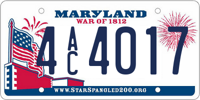 MD license plate 4AC4017