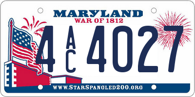 MD license plate 4AC4027