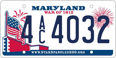 MD license plate 4AC4032