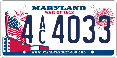 MD license plate 4AC4033