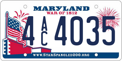 MD license plate 4AC4035