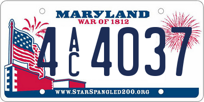 MD license plate 4AC4037