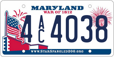 MD license plate 4AC4038