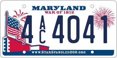 MD license plate 4AC4041
