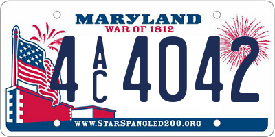 MD license plate 4AC4042