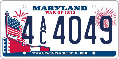 MD license plate 4AC4049