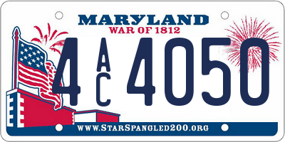 MD license plate 4AC4050