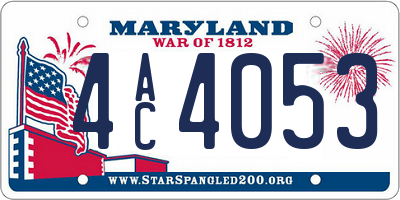 MD license plate 4AC4053