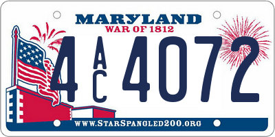 MD license plate 4AC4072
