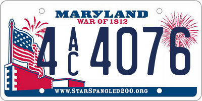 MD license plate 4AC4076