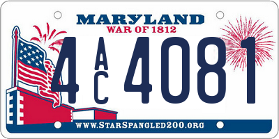 MD license plate 4AC4081