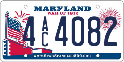 MD license plate 4AC4082