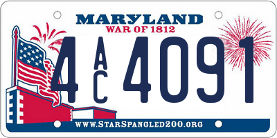 MD license plate 4AC4091