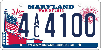 MD license plate 4AC4100