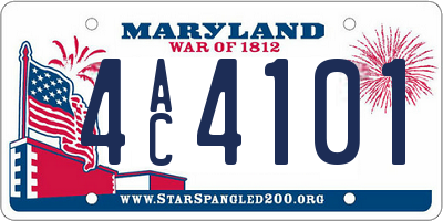 MD license plate 4AC4101