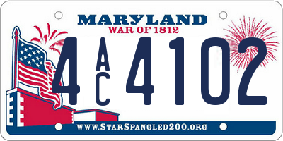 MD license plate 4AC4102