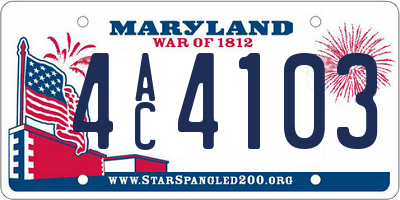 MD license plate 4AC4103