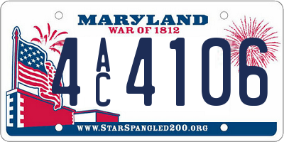 MD license plate 4AC4106