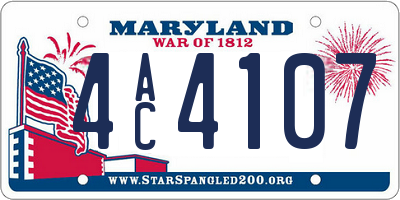 MD license plate 4AC4107
