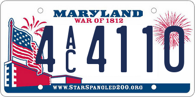 MD license plate 4AC4110
