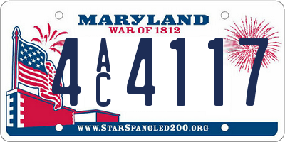 MD license plate 4AC4117
