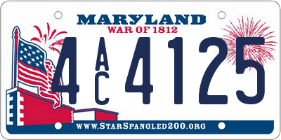 MD license plate 4AC4125