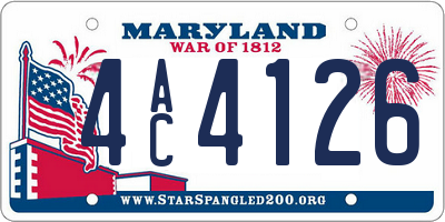 MD license plate 4AC4126