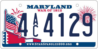 MD license plate 4AC4129