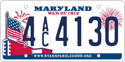 MD license plate 4AC4130