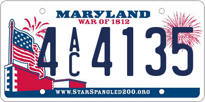 MD license plate 4AC4135