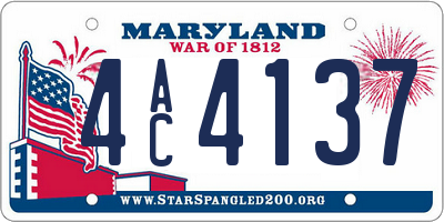 MD license plate 4AC4137