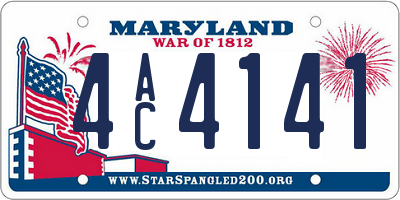 MD license plate 4AC4141