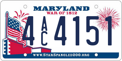 MD license plate 4AC4151