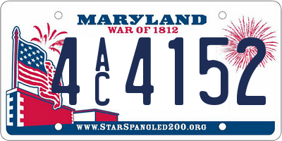 MD license plate 4AC4152