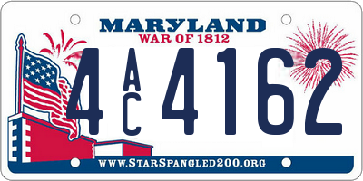 MD license plate 4AC4162
