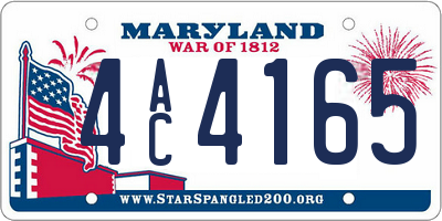 MD license plate 4AC4165