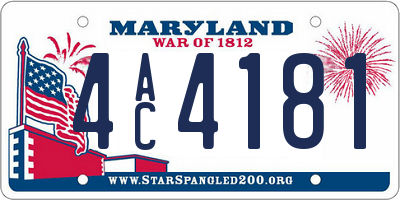 MD license plate 4AC4181