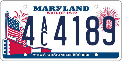 MD license plate 4AC4189