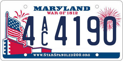 MD license plate 4AC4190