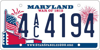 MD license plate 4AC4194