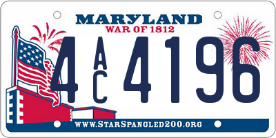 MD license plate 4AC4196