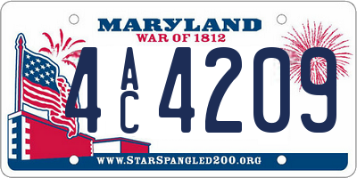 MD license plate 4AC4209