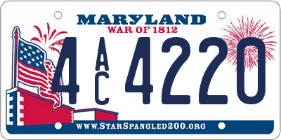 MD license plate 4AC4220